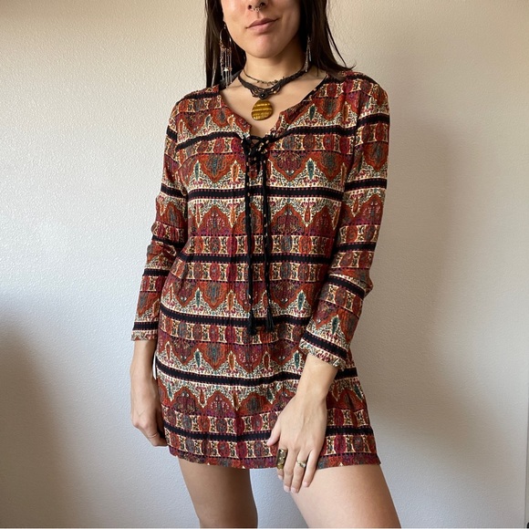 Vintage ~ abstract floral tunic dress/top - Picture 1 of 4